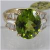 Image 1 : Genuine  9.96 ctw  Peridot Ring  14KT Yellow Gold  Ring Size  5