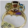 Image 3 : Genuine  3.2 ctw  Multi Sapphire Ring  14KT Yellow Gold  Ring Size  7