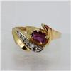Image 1 : Genuine  0.61 ctw Ruby & Diamond Ring 14KT Yellow Gold Ring Size 6.5