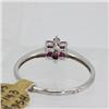 Image 2 : Genuine  0.57 ctw Ruby & Diamond Ring 14KT White Gold Ring Size 6.5