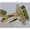 Image 2 : Genuine  9.86 ctw  Peridot Ring  14KT Yellow Gold  Ring Size  6