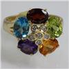 Image 1 : Genuine  3.2 ctw  Multi Sapphire Ring  14KT Yellow Gold  Ring Size  7