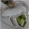 Image 2 : Genuine 1.85 ctw Peridot & Diamond Ring 14KT Gold-White 