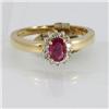 Image 1 : Genuine  0.64 ctw Ruby & Diamond Ring 14KT Yellow Gold Ring Size 6.5