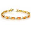 Image 1 : Genuine 10.18 ct Orange Sapphire & Diamond Bracelet Gold