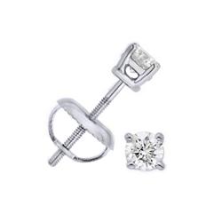 0.33 ctw Round cut Diamond Stud Earrings F-G, VVS