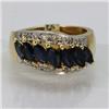 Image 1 : Genuine  2.02 ctw Sapphire & Diamond 14KT 2 Tone Ring Size 6.5