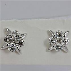 Genuine 0.32 ctw Diamond Earring 18kt Gold-White