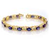 Image 1 : Genuine 12.08 ctw Tanzanite & Diamond Bracelet 10K Gold