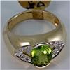 Image 1 : Genuine 2.76 ctw Peridot & Diamond Ring 14KT Yellow Gold 