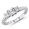 Image 1 : 1.50 ctw Princess cut Three Stone Diamond Ring, F-G, VS