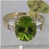 Image 1 : Genuine  6.56 ctw  Peridot Ring  14KT Yellow Gold  Ring Size  6