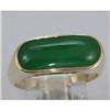 Image 1 : Genuine 19X8MM GreenJade Ring 14KT Gold-Yellow 