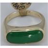 Image 3 : Genuine 19X8MM GreenJade Ring 14KT Gold-Yellow 