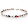 Image 1 : Genuine 3.54 ctw Multi-Sapphire & Diamond Bracelet Gol