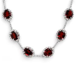 Genuine 41.03  ctw Garnet & Diamond Necklace White Gold