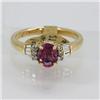 Image 1 : Genuine  1.16 ctw Ruby & Diaond Ring 14KT Yellow Gold Ring Size 6.5