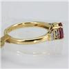 Image 2 : Genuine  1.16 ctw Ruby & Diaond Ring 14KT Yellow Gold Ring Size 6.5