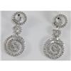 Image 1 : Genuine  2.34 ctw Diamond Spiral Teardrop Earring 18KT White Gold 