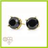 Genuine 0.50 ctw Black Diamond Stud Earrings 14kt Gold-Yellow 