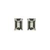 Genuine 8x6mm Aquamarine  Emerald-Cut  Earrings 14kt Gold-White