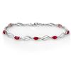 Genuine 3.05 ctw Ruby & Diamond Bracelet White Gold