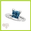 Image 1 : Natural 1.00 ctw Blue Diamond Princess Cut Solitaire 14kt Gold-White 