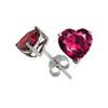 Image 1 : Genuine 3.0 ctw Heart Ruby Stud Earrings 14kt Gold-White 