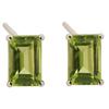 Image 1 : Genuine 3.75 ctw Peridot  Emerald Cut Earring 14kt Gold-White 