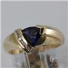 Image 1 : Genuine 0.96 ctw Iolite  & Diamond Ring 14KT Yellow Gold 