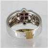 Image 3 : Genuine  0.48 ctw Ruby & Diamond Ring 14K TWhite Gold Ring Size 6.5