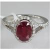 Image 1 : Genuine 3.50  ctw Ruby & Diamond  Ring 18kt Gold-White