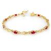 Image 1 : Genuine 2.78 ctw Ruby & Diamond Bracelet Yellow Gold