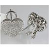 Genuine 1.14 ctw Heart Design Diamond Earring 18kt Gold-White 