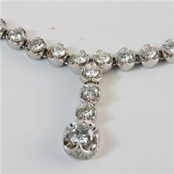 Genuine  5.91 ctw Diamond Necklace 14KT White Gold 