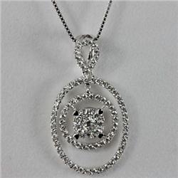 Genuine 0.81 ctw Diamond Pendant 18kt Gold-White