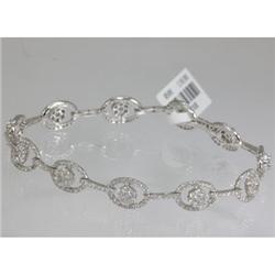 Genuine  3.14 ctw Diamond Bracelet 18KT White Gold 