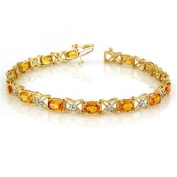 Genuine 10.18 ct Yellow Sapphire & Diamond Bracelet Gold