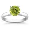 Image 1 : Genuine 1.25 ctw Peridot Solitaire Ring 14kt Gold-White 