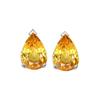 Genuine 8x6mm Orange Citrine Earrings Pear Cut 14kt Gold-White
