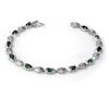Genuine 2.65 ctw Emerald & Diamond Bracelet 10K Gold