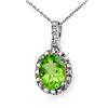 Image 1 : Genuine 2.08 ctw Peridot & Diamond Pendant White Gold