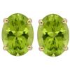 Image 1 : Genuine 8X6mm Oval Peridot Stud Earrings 14kt Gold-Yellow 