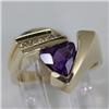 Image 1 : Genuine 1.69 ctw Amethyst & Diamond Ring 14KT Yellow Gold 