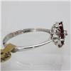Image 3 : Genuine  0.57 ctw Ruby & Diamond Ring 14KT White Gold Ring Size 6.5