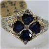 Genuine  2.46 ctw Sapphire & Diamond Ring 14KT Yellow Gold Ring Size 6.5