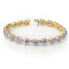 Image 1 : Genuine 10.03 ctw Tanzanite & Diamond Bracelet 14K Gold