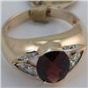 Image 2 : Genuine 3.51 ctw Garnet & Diamond Ring 14KT Gold-Yellow 
