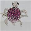 Genuine  1.09 ctw Pink Sapphire & Diamond Ring 14KT White Gold Ring Size 7