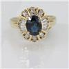 Genuine  1.69 ctw Sapphire & Diamond Ring 14KT Yellow Gold Ring Size 6.5